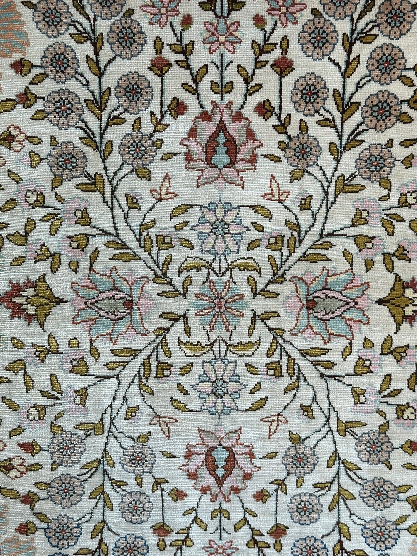 Orientteppich handgeknüpft 100x68 cm Hereke Seide auf Seide