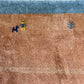 Indischer Gabbeh Teppich Handgeknüpft Terrakotta Blaugrau 160x97 cm