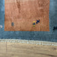 Indischer Gabbeh Teppich Handgeknüpft Terrakotta Blaugrau 160x97 cm
