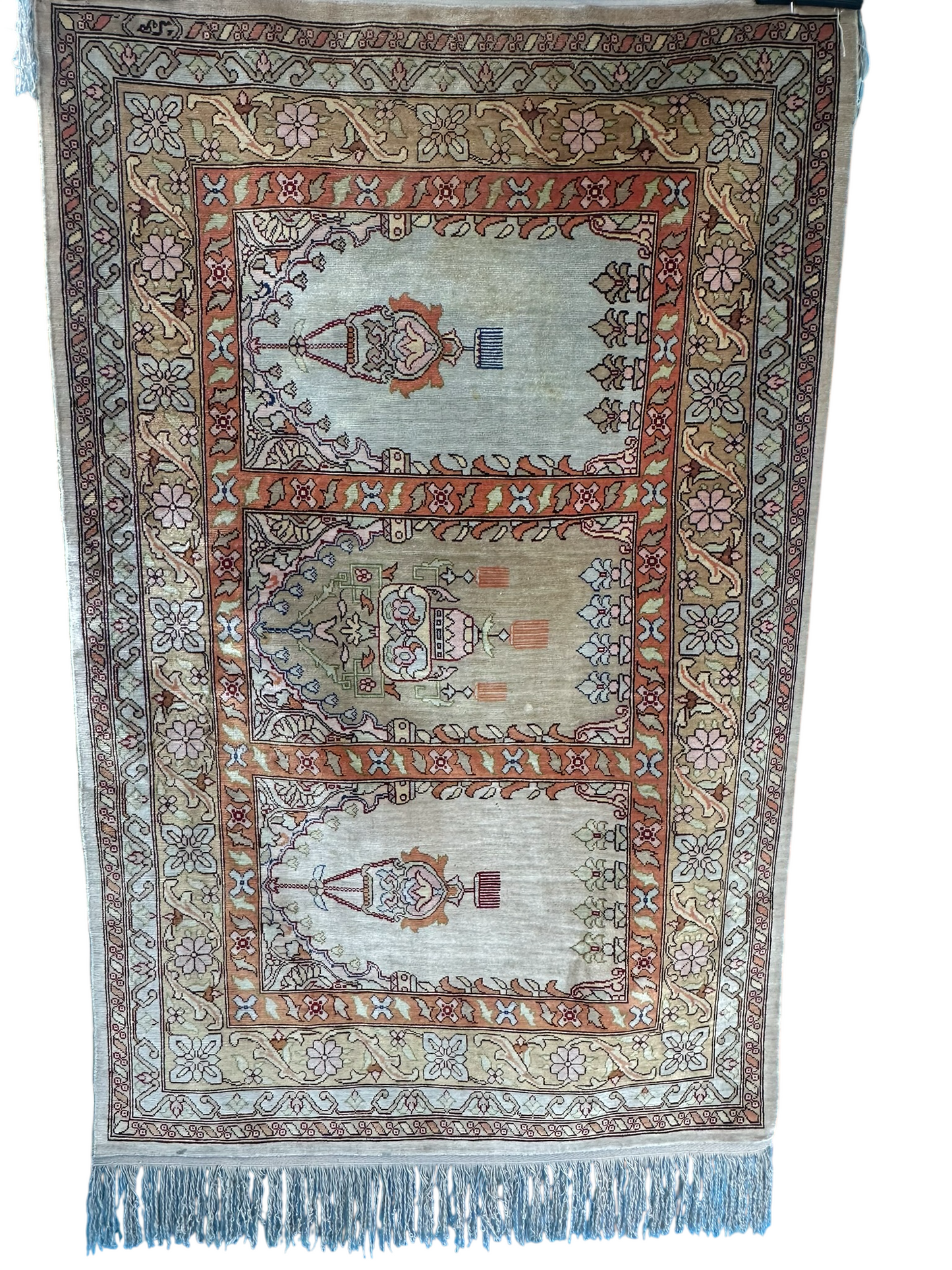 Orientteppich handgeknüpft 90x57 cm Kayseri Seide auf Seide