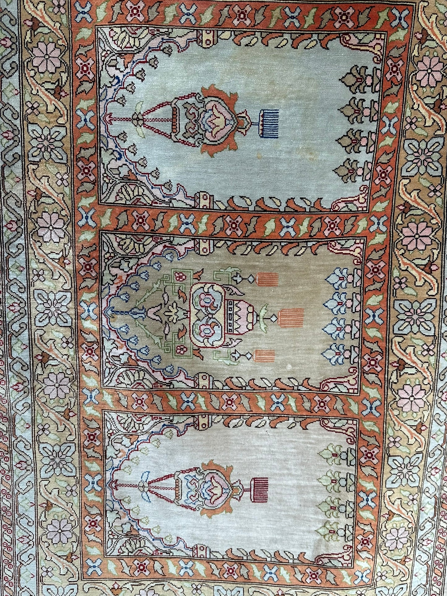 Orientteppich handgeknüpft 90x57 cm Kayseri Seide auf Seide