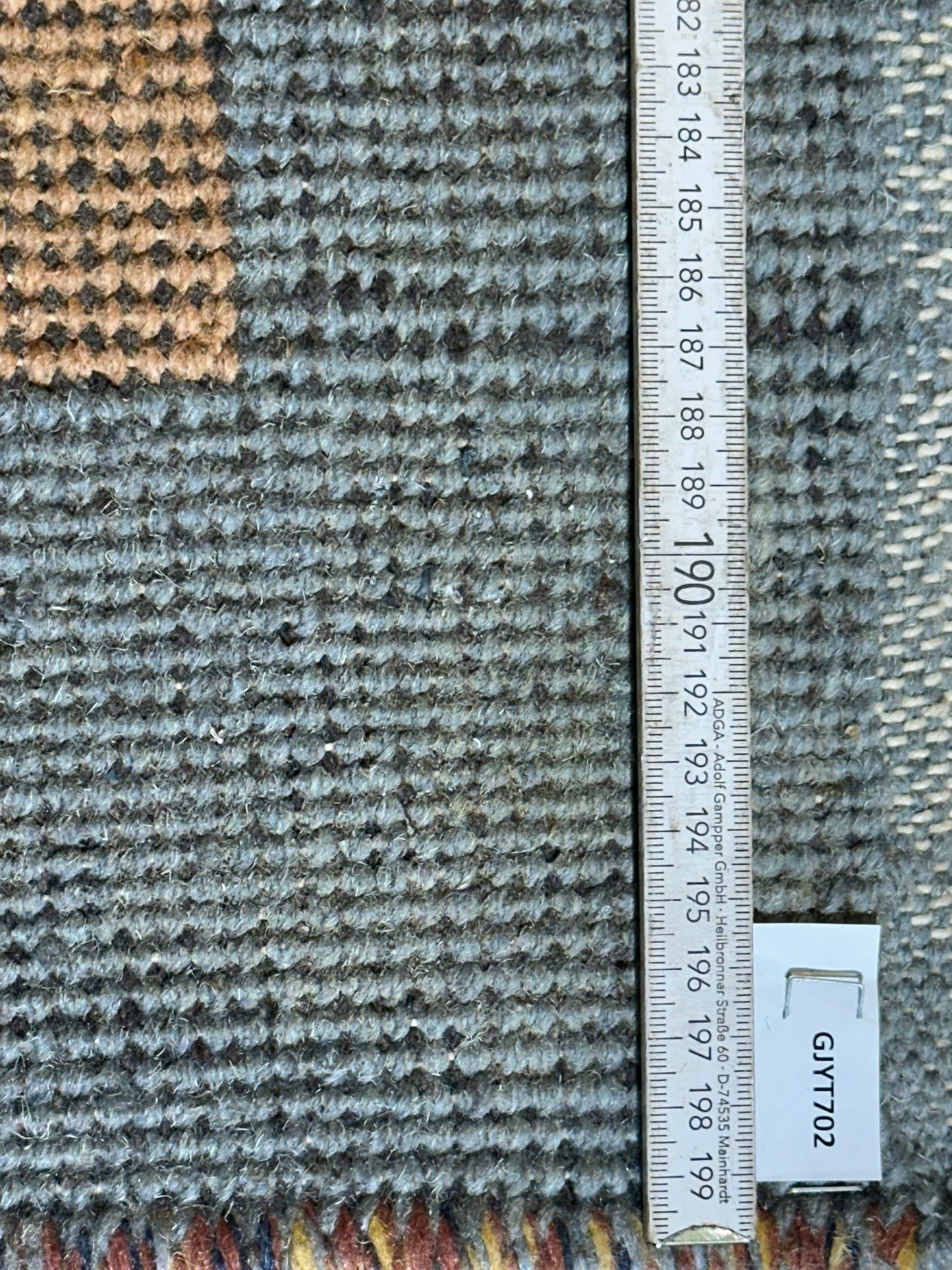 Indischer Gabbeh Teppich Handgeknüpft Terrakotta Blaugrau 160x97 cm