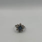 Sehr Schicker 925 Silberring mit Blauem Edelstein und Zirkonien