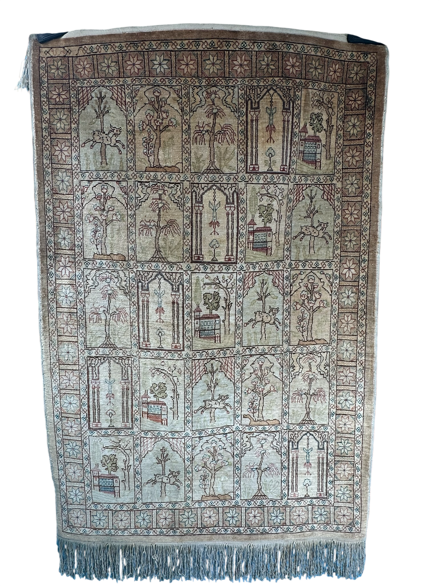 Orientteppich handgeknüpft 93x61 cm Kayseri Seide auf Seide