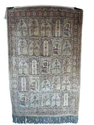 Orientteppich handgeknüpft 93x61 cm Kayseri Seide auf Seide