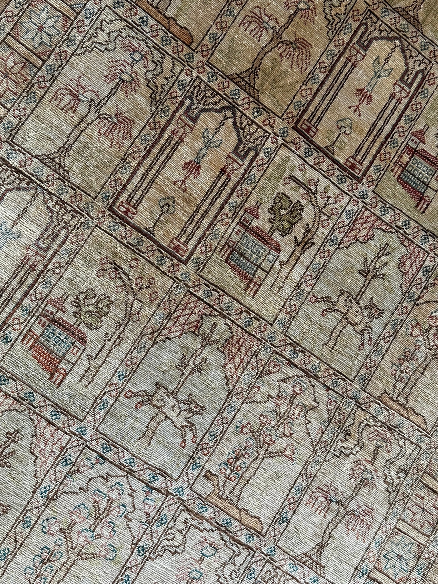 Orientteppich handgeknüpft 93x61 cm Kayseri Seide auf Seide
