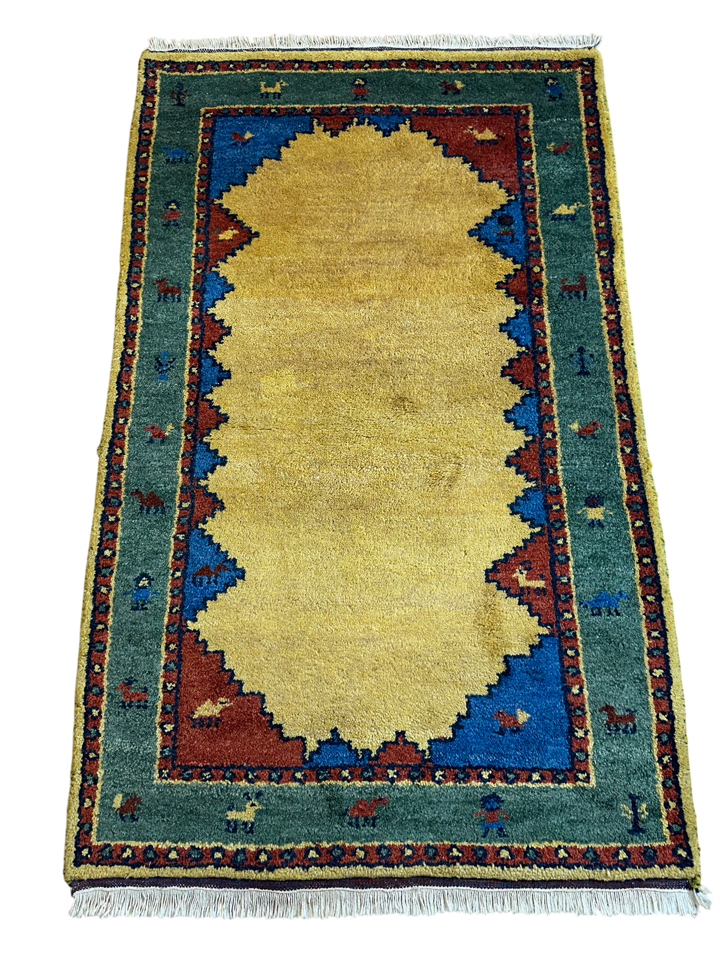 Gabbeh Orientteppich handgeknüpft Indian 155x93 cm
