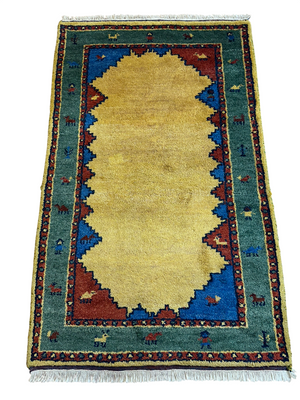 Gabbeh Orientteppich handgeknüpft Indian 155x93 cm