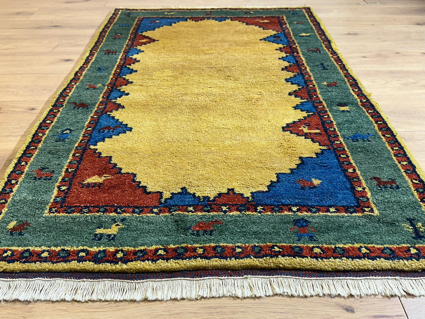 Gabbeh Orientteppich handgeknüpft Indian 155x93 cm