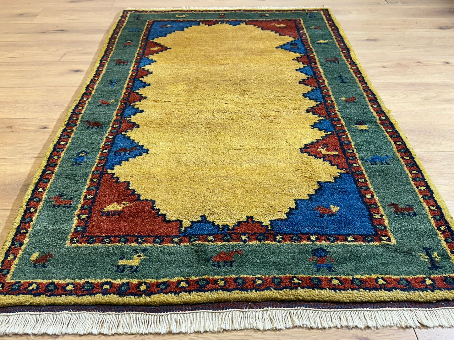 Gabbeh Orientteppich handgeknüpft Indian 155x93 cm