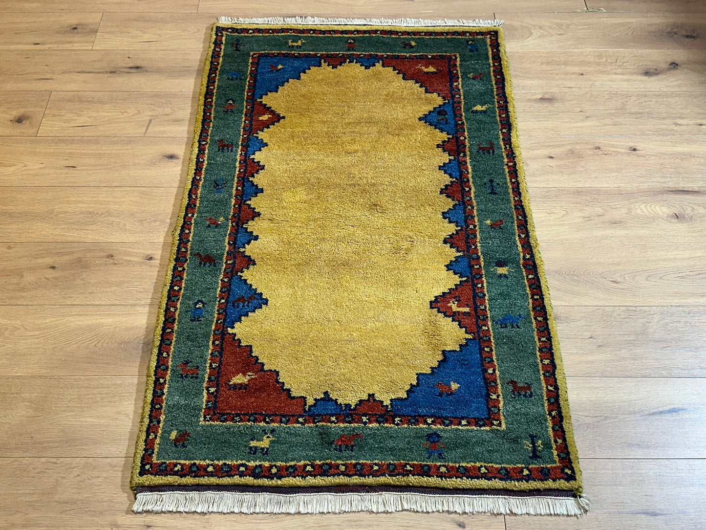 Gabbeh Orientteppich handgeknüpft Indian 155x93 cm