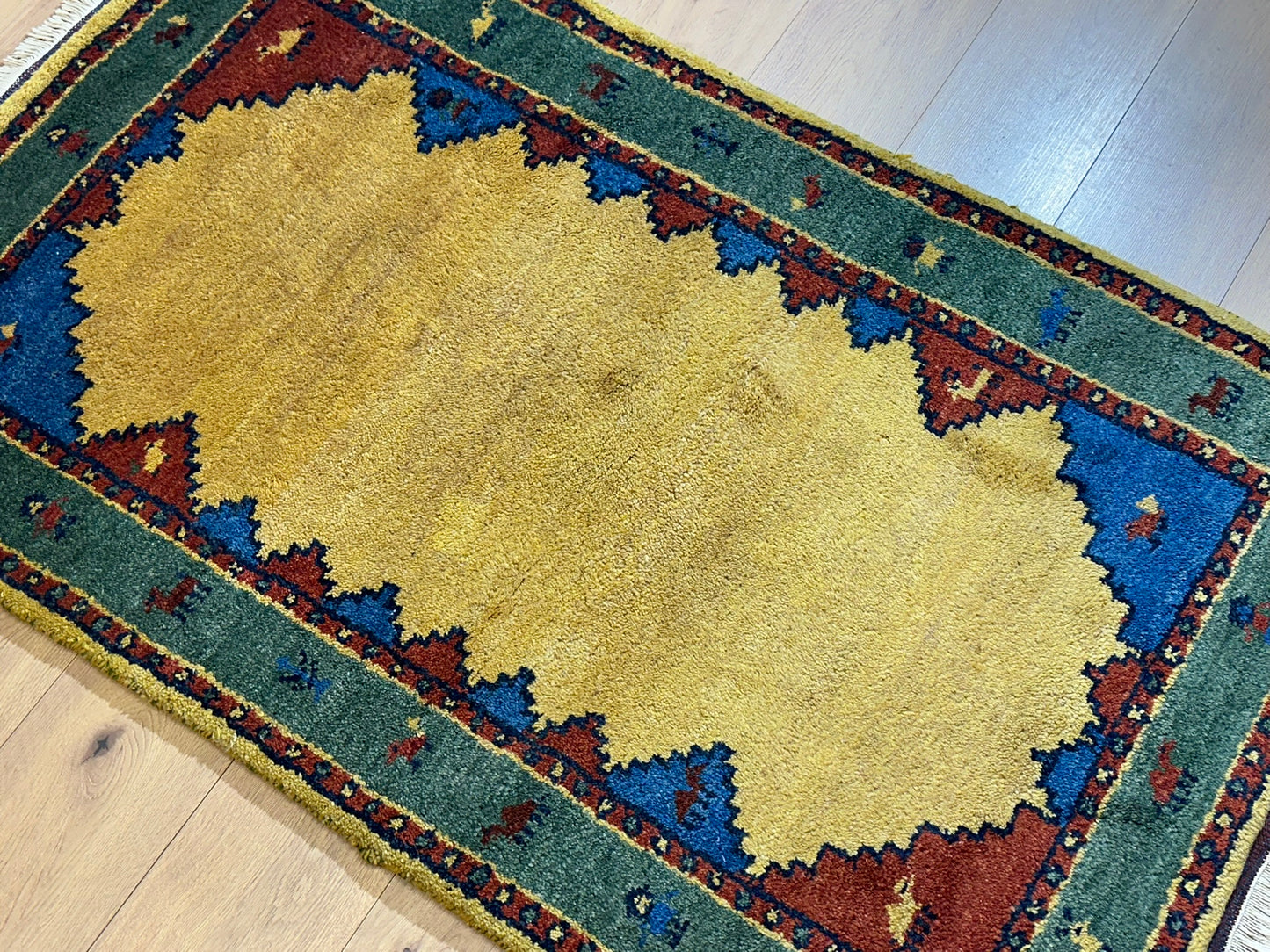 Gabbeh Orientteppich handgeknüpft Indian 155x93 cm