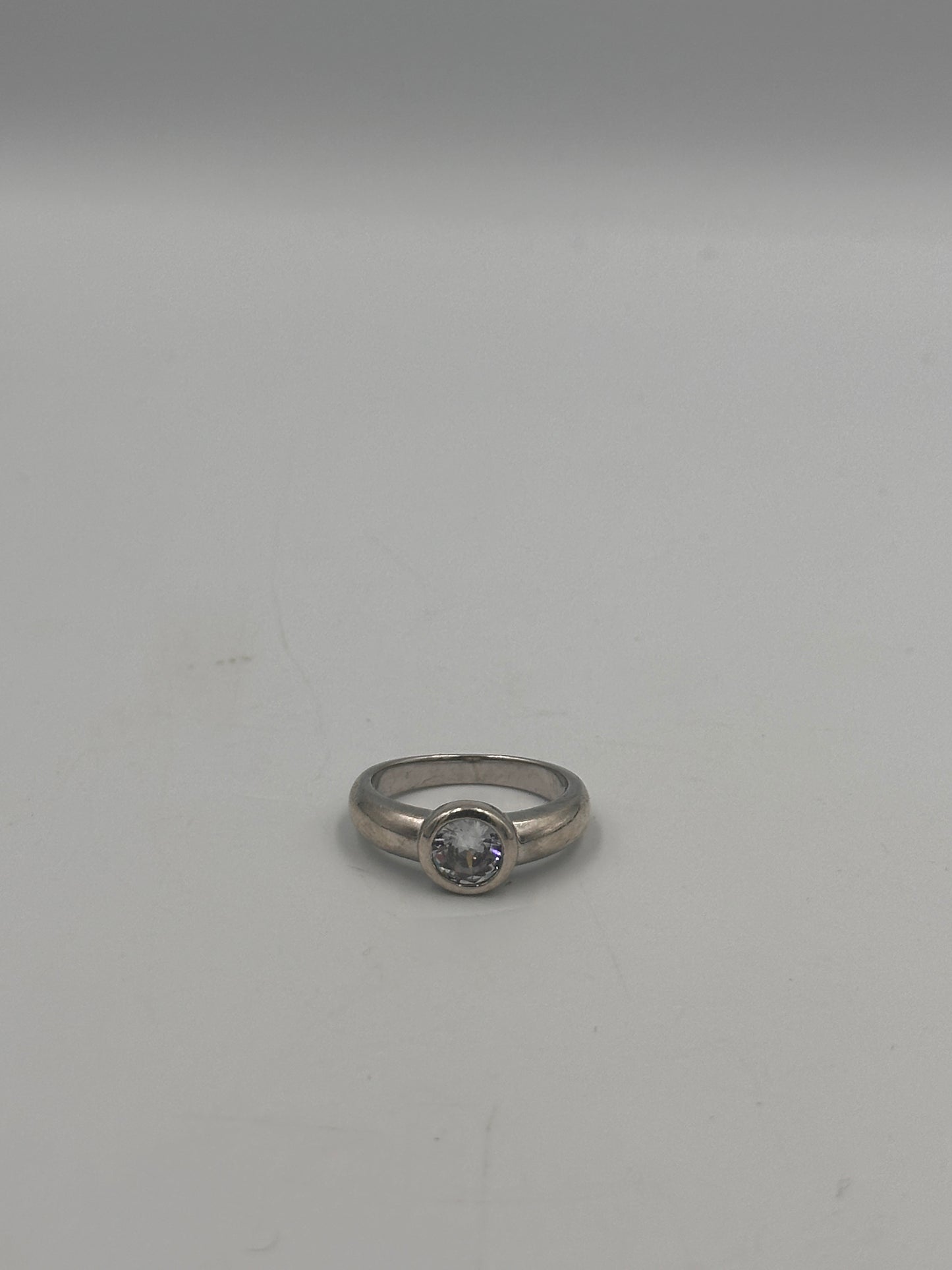 Vintage Silber 925 Ring mit Zirkonia Stein Ringgröße: 51