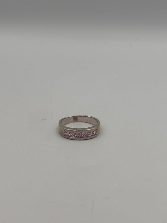 Vintage 925 Silber Ring mit Rosa Edelsteinen