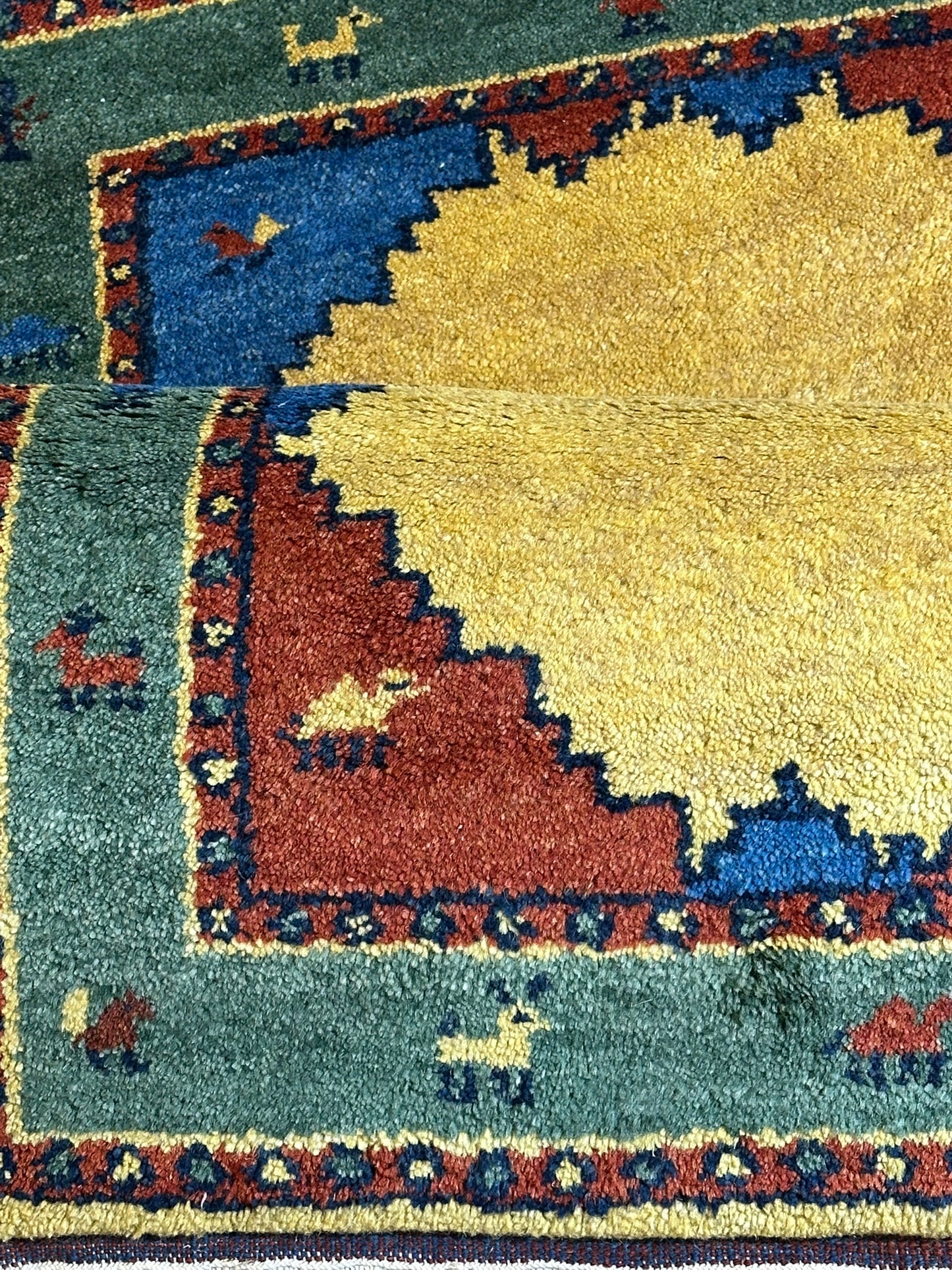 Gabbeh Orientteppich handgeknüpft Indian 155x93 cm