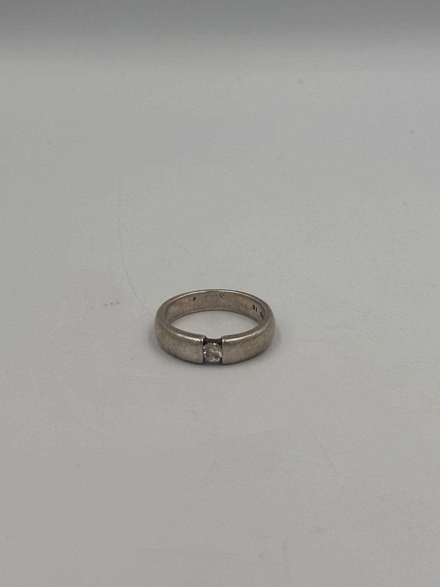 Vintage 925 Silberring mit Zirkonia-Stein – Ringgröße 58