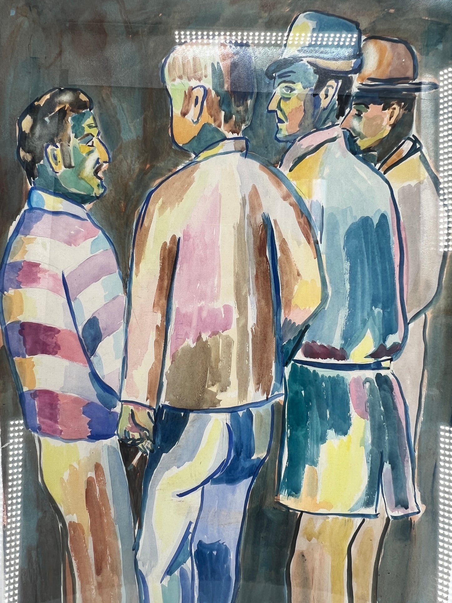 Gemälde "Vier Männer - Hniess 1964"  78x62cm