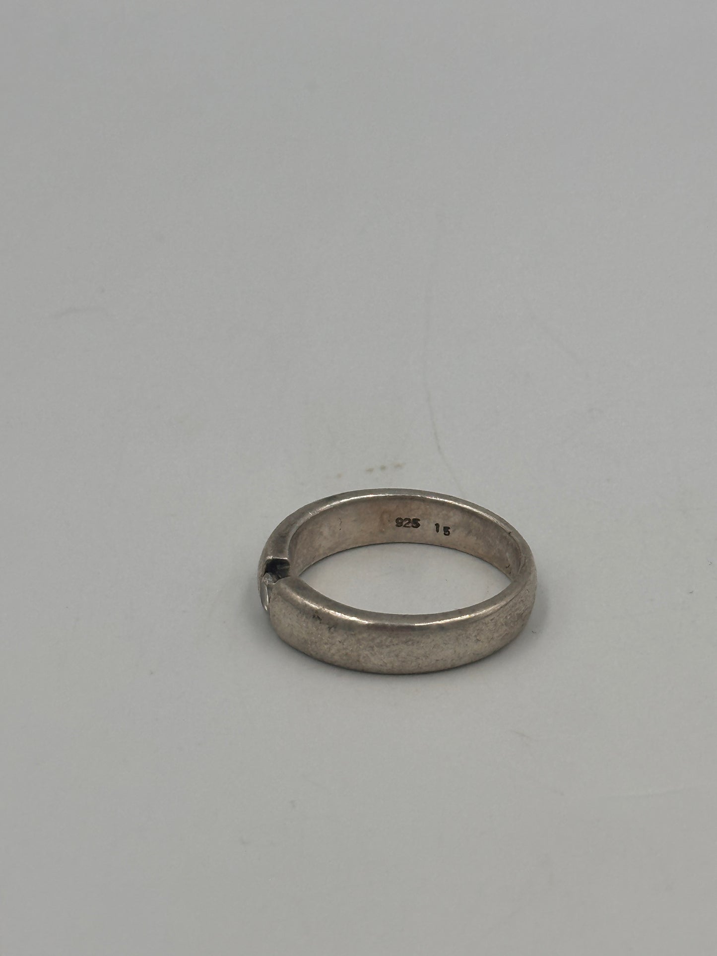 Vintage 925 Silberring mit Zirkonia-Stein – Ringgröße 58