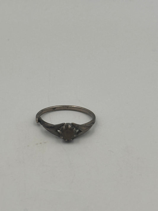 Vintage Art Deco 835 Silberring mit Edelstein – Größe 52