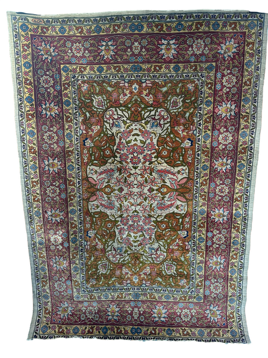 Orientteppich handgeknüpft Hereke 116x84 cm Seide auf Seide