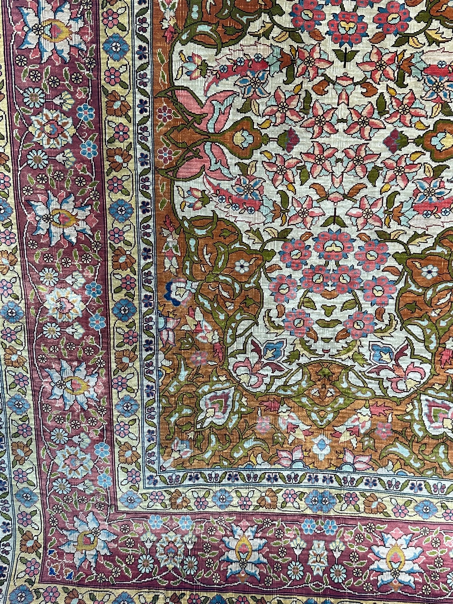 Orientteppich handgeknüpft Hereke 116x84 cm Seide auf Seide
