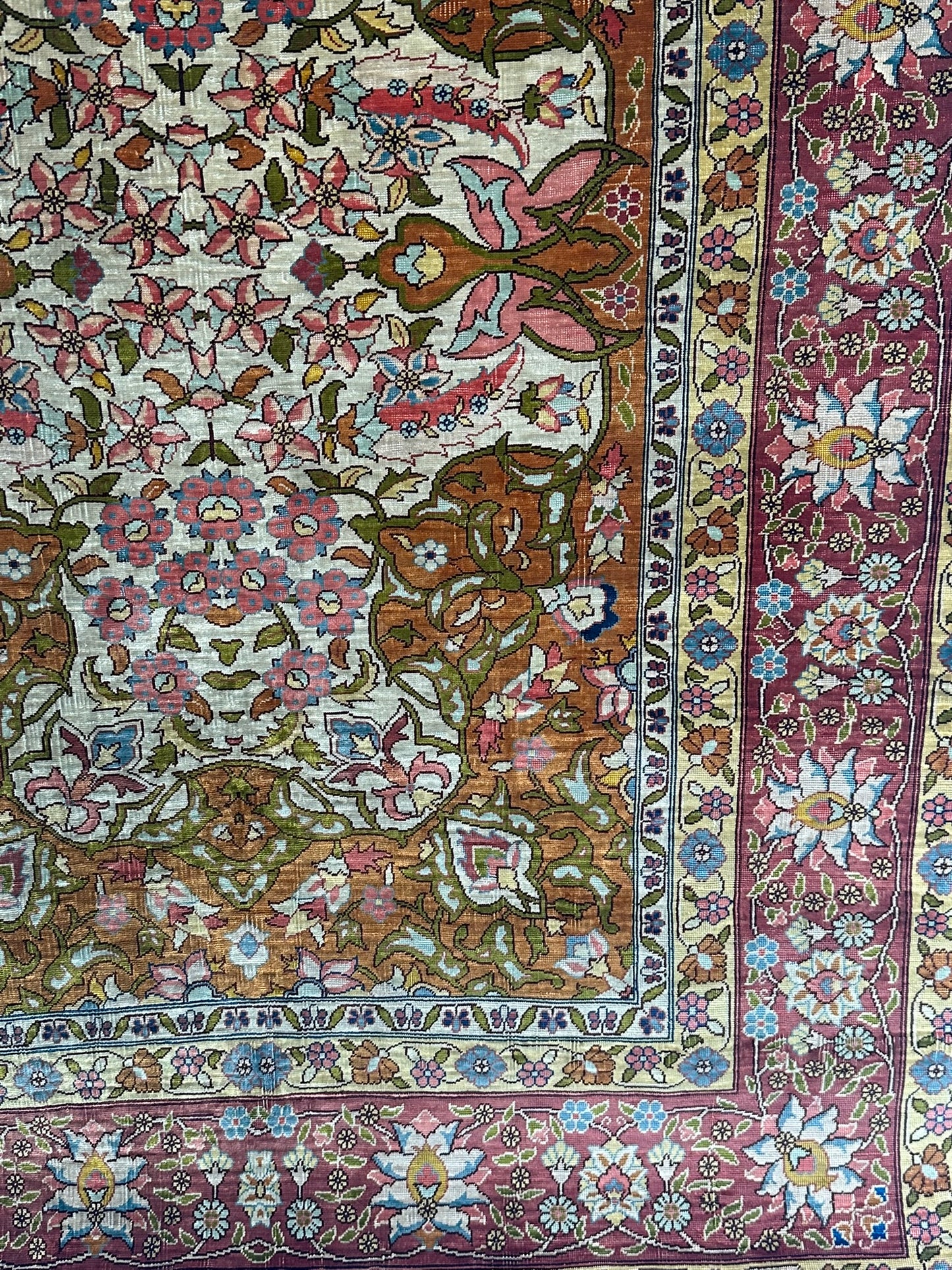 Orientteppich handgeknüpft Hereke 116x84 cm Seide auf Seide
