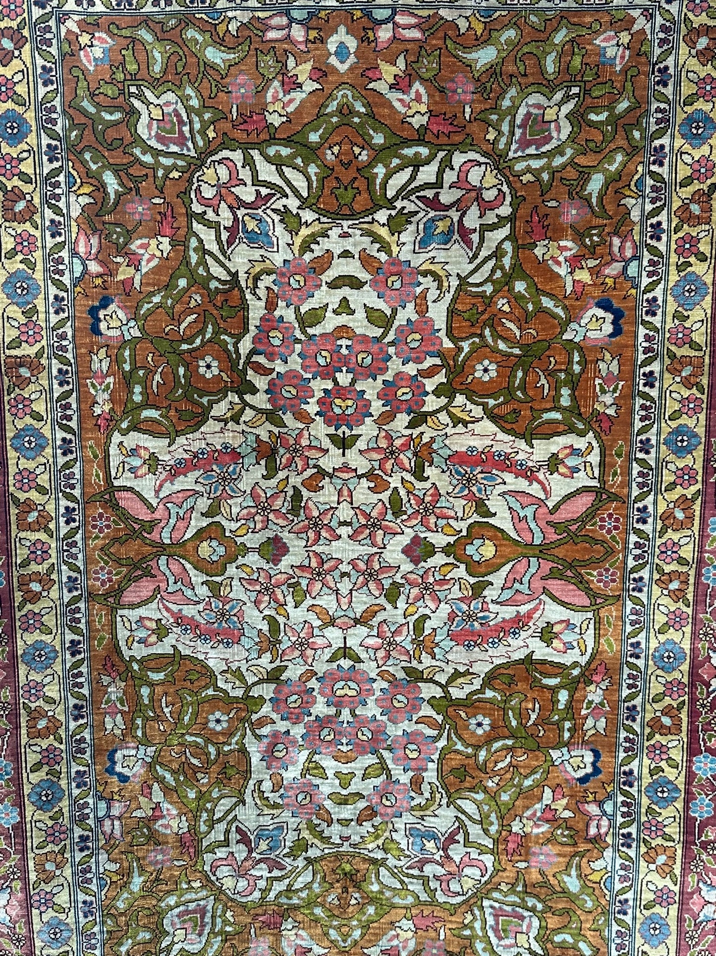 Orientteppich handgeknüpft Hereke 116x84 cm Seide auf Seide