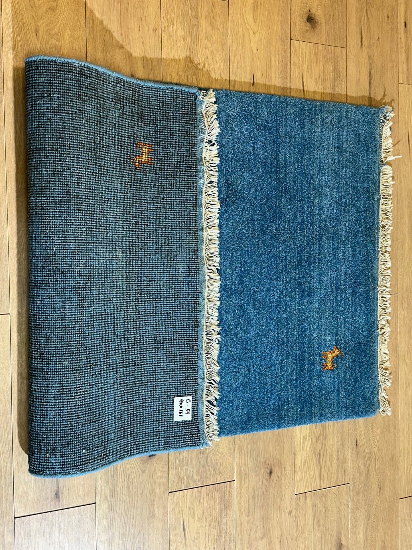 Gabbeh Orientteppich handgeknüpft Indian 160x90 cm