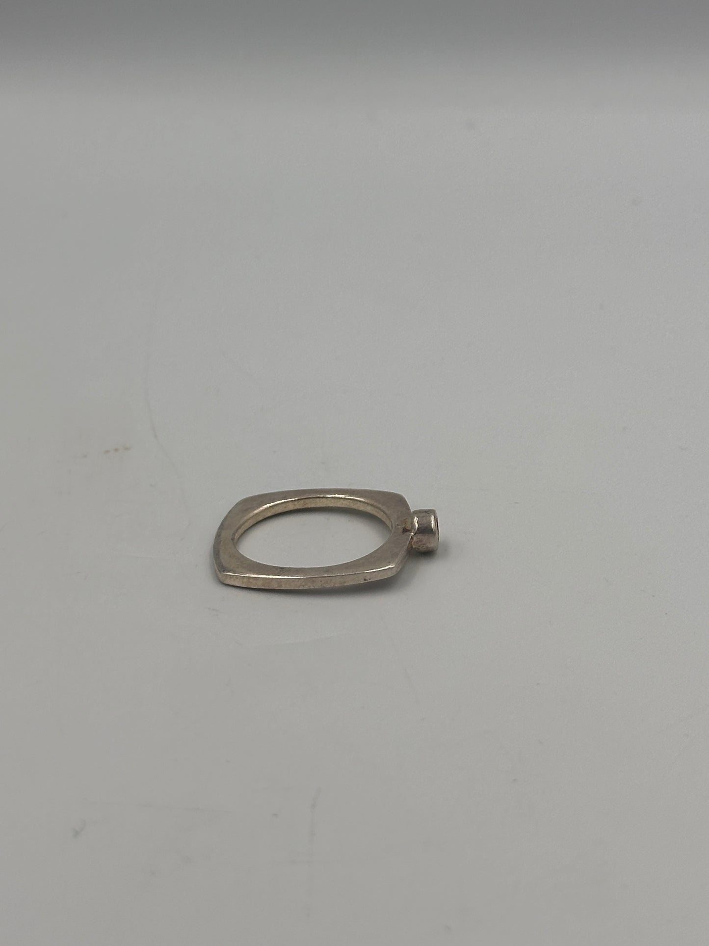 Vintage 925 Silber Ring mit Hellgrünem Edelstein – Größe 57