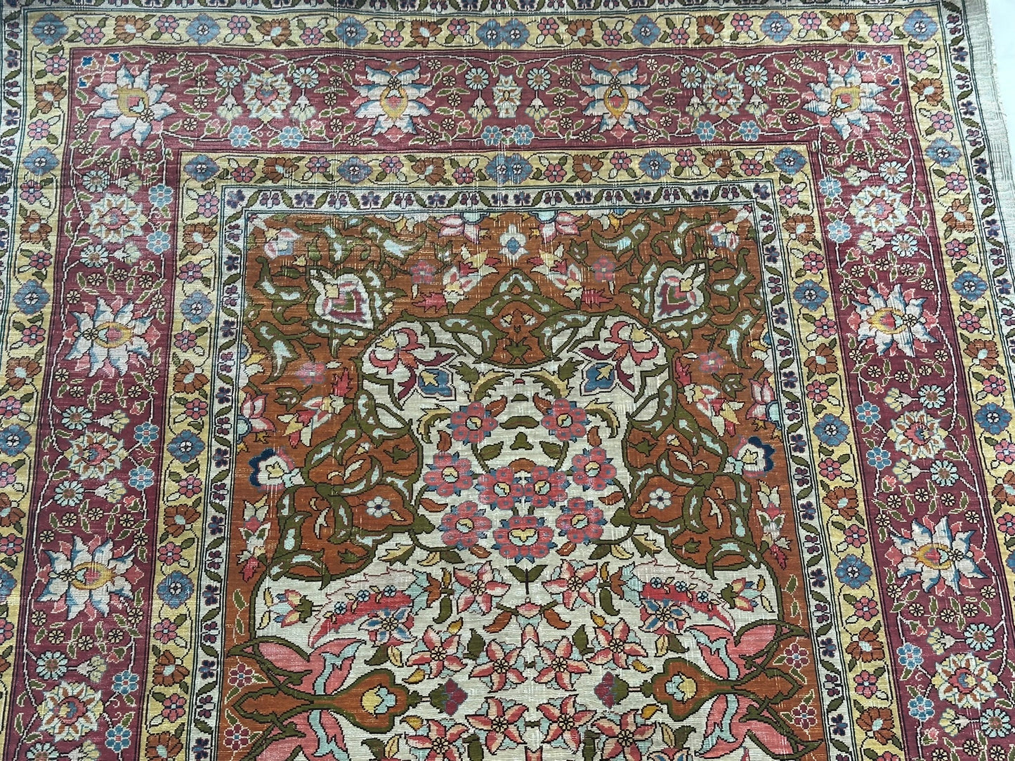 Orientteppich handgeknüpft Hereke 116x84 cm Seide auf Seide