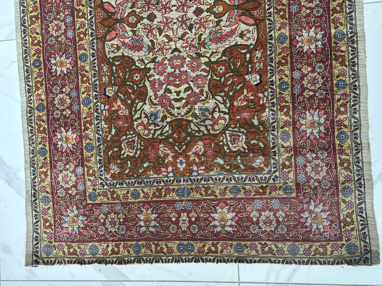 Orientteppich handgeknüpft Hereke 116x84 cm Seide auf Seide