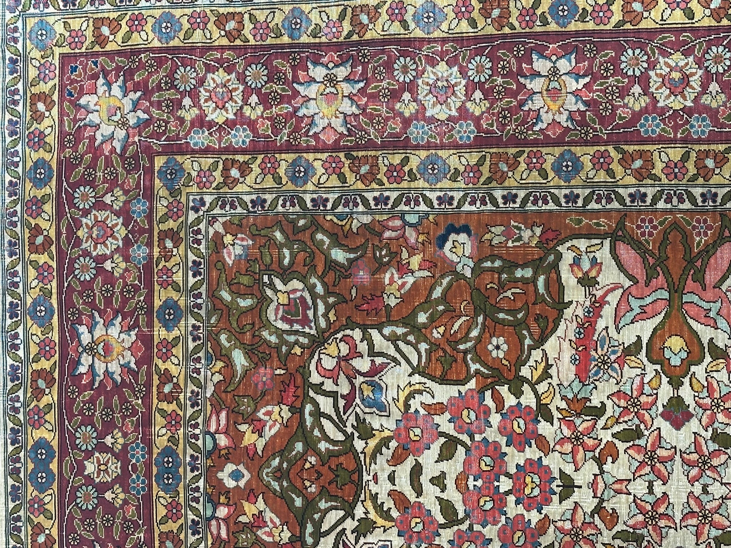 Orientteppich handgeknüpft Hereke 116x84 cm Seide auf Seide