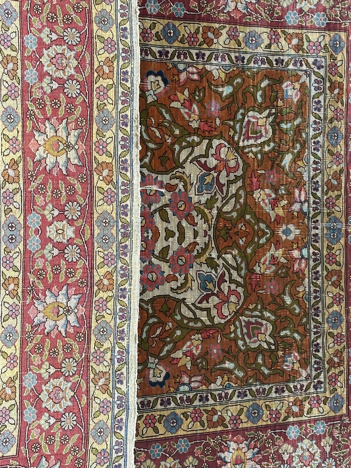 Orientteppich handgeknüpft Hereke 116x84 cm Seide auf Seide
