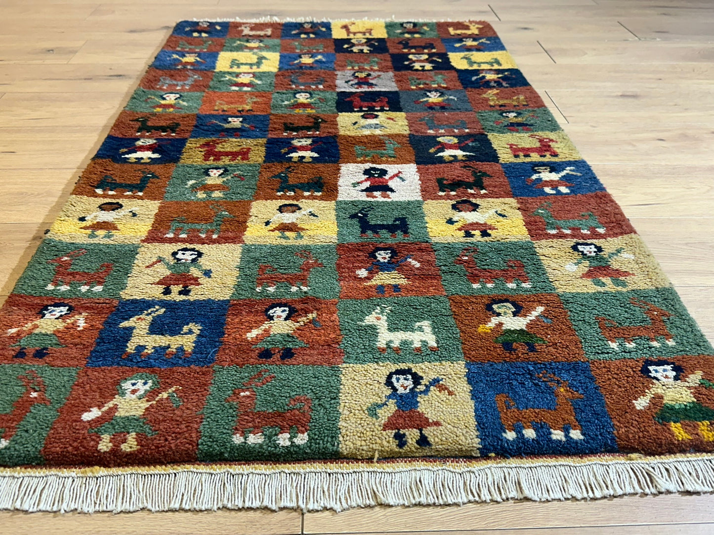 Gabbeh Orientteppich handgeknüpft Indian 160x95 cm