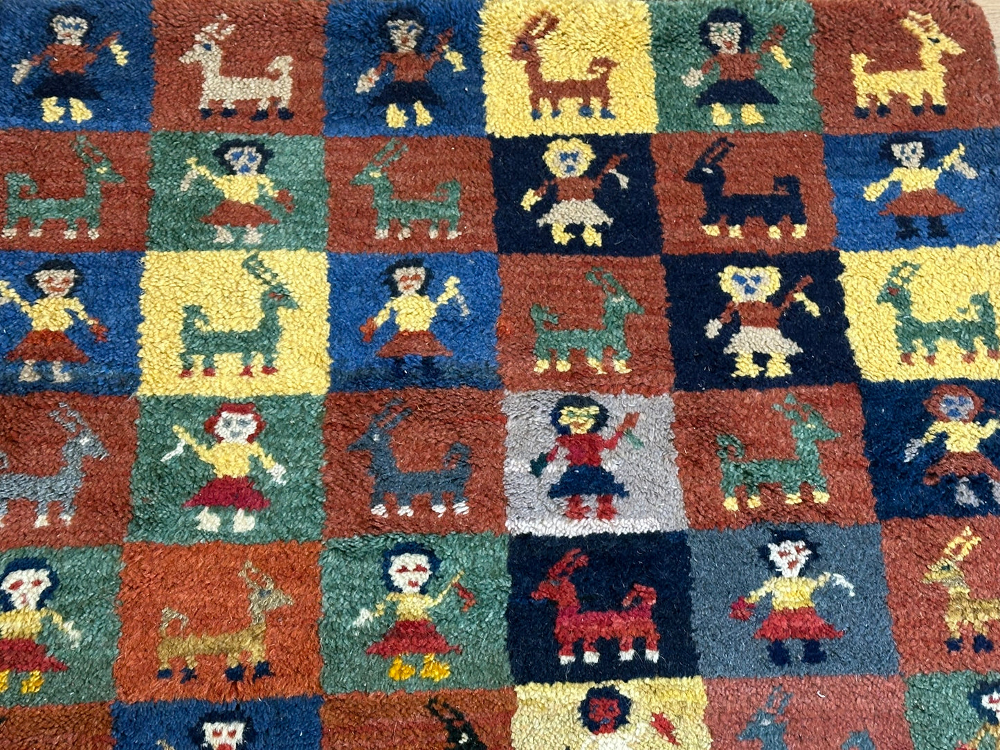 Gabbeh Orientteppich handgeknüpft Indian 160x95 cm