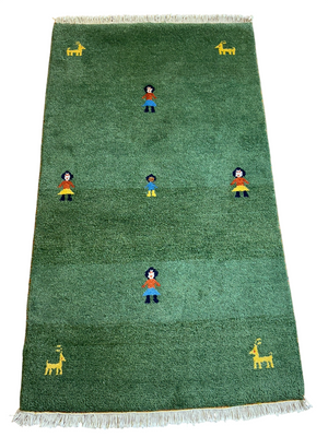 Gabbeh Orientteppich handgeknüpft Indian 160x90 cm