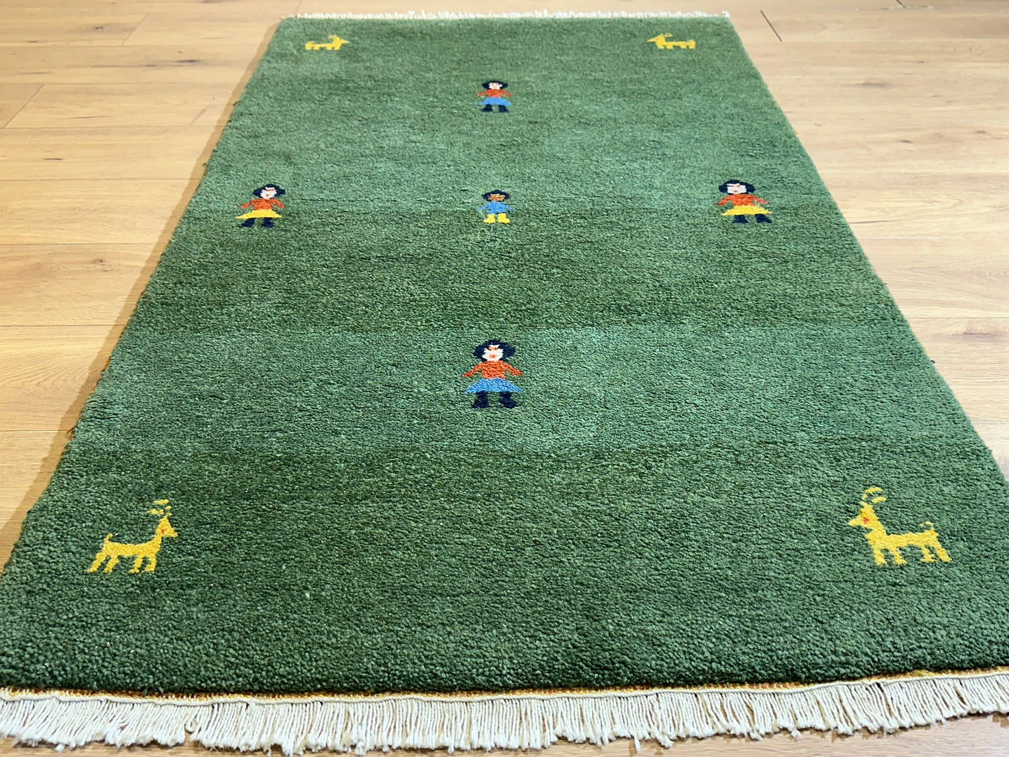 Gabbeh Orientteppich handgeknüpft Indian 160x90 cm