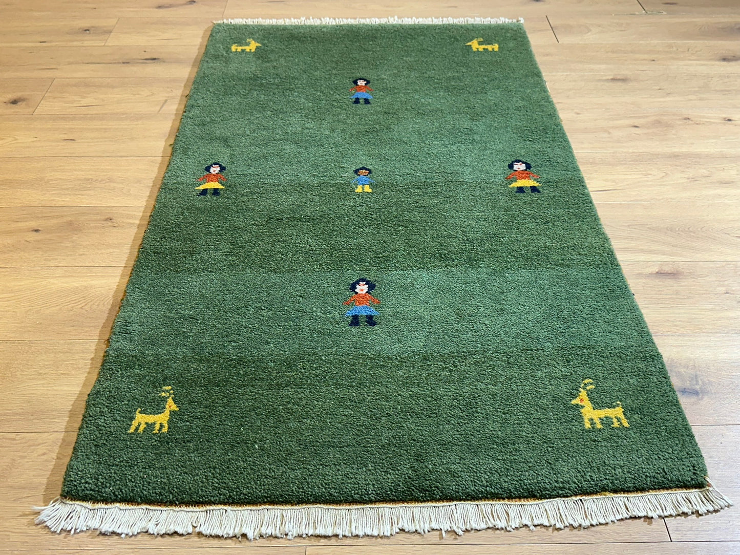 Gabbeh Orientteppich handgeknüpft Indian 160x90 cm