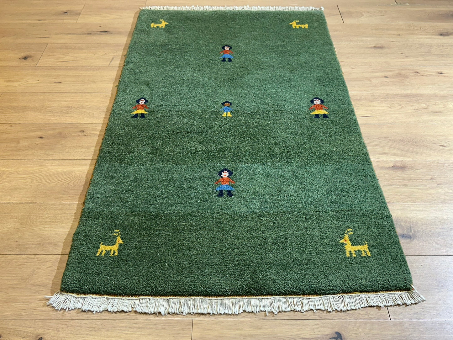Gabbeh Orientteppich handgeknüpft Indian 160x90 cm