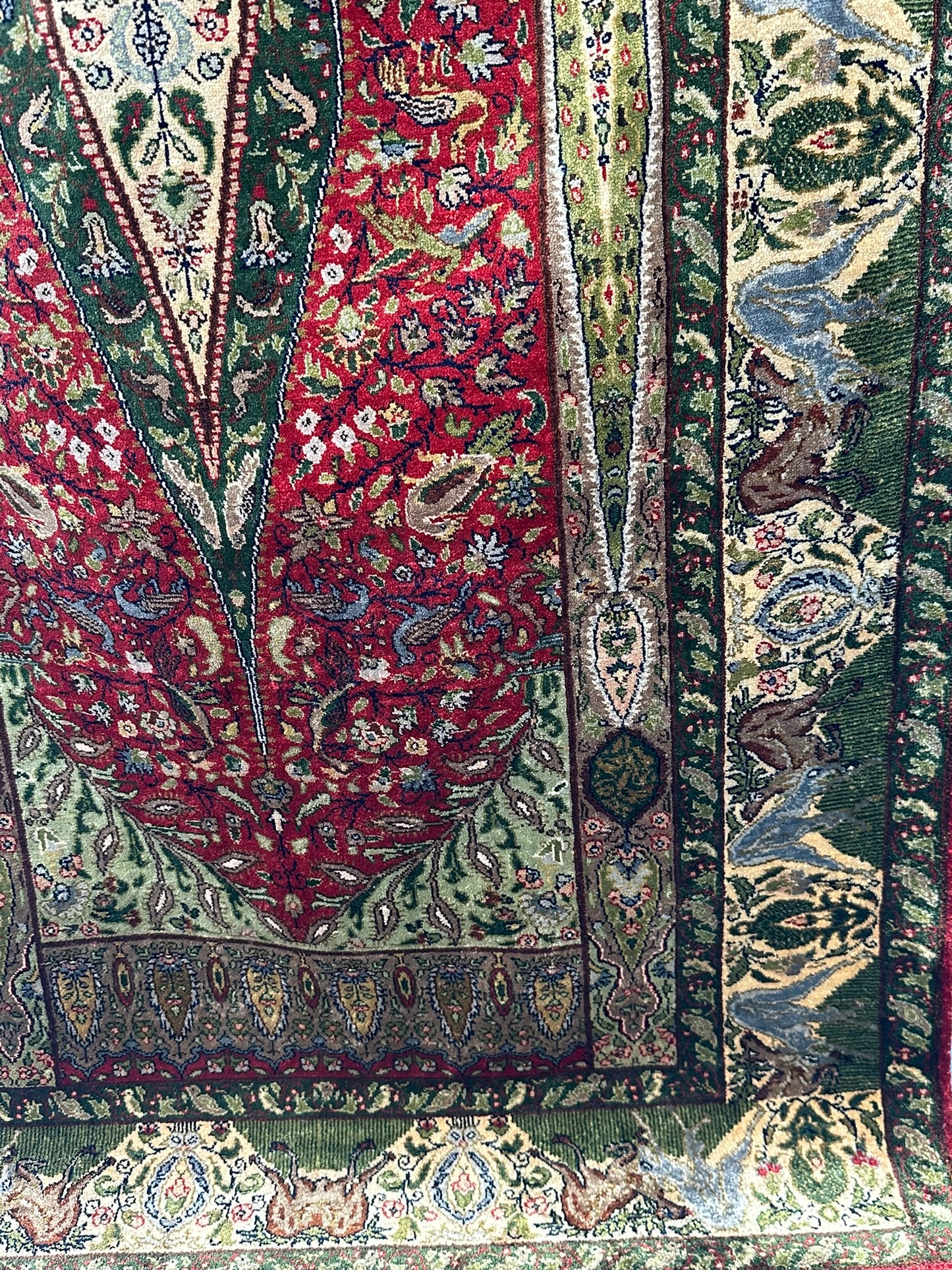 Orientteppich handgeknüpft Hereke 125x78 cm Seide auf Seide