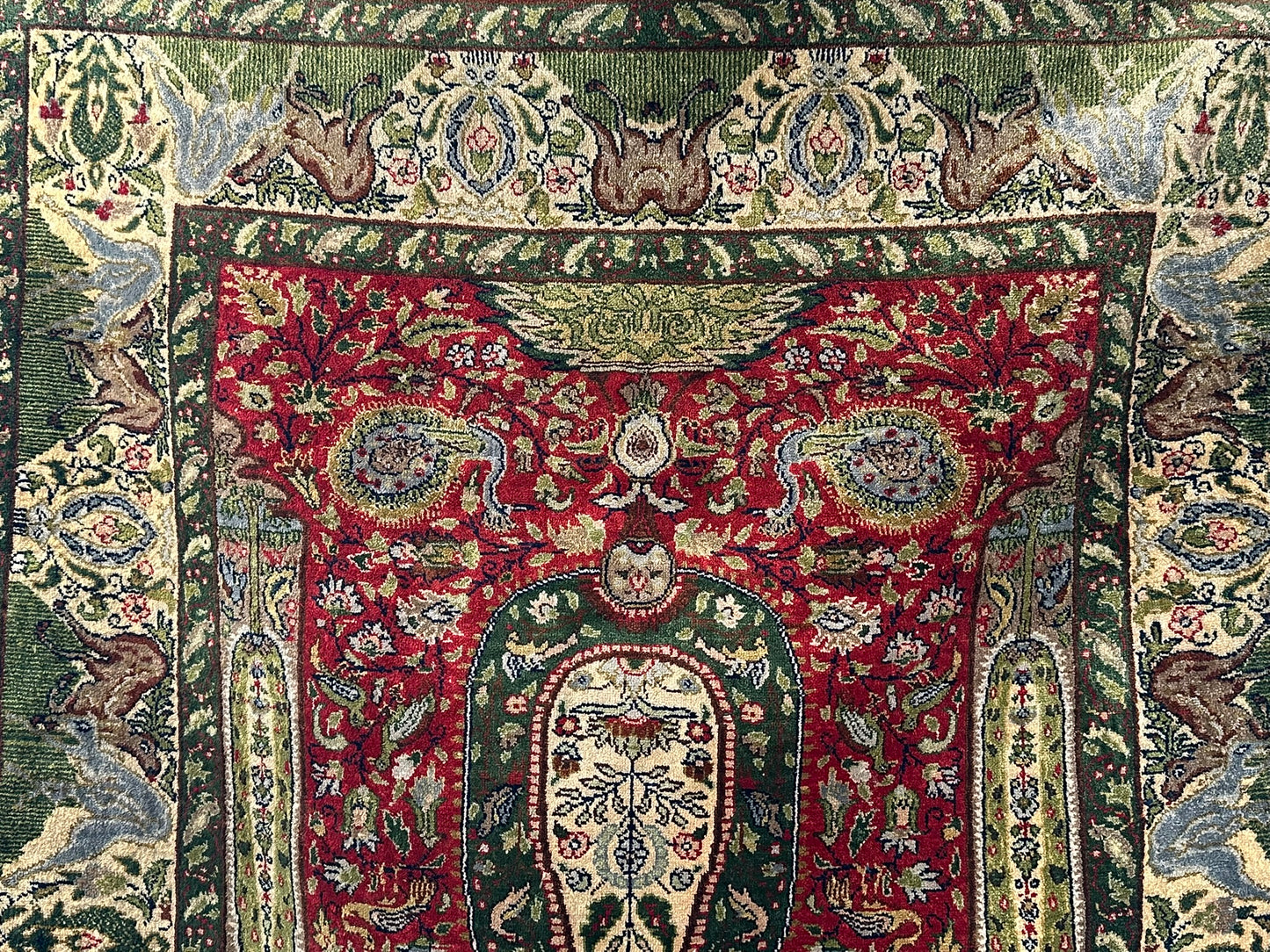 Orientteppich handgeknüpft Hereke 125x78 cm Seide auf Seide