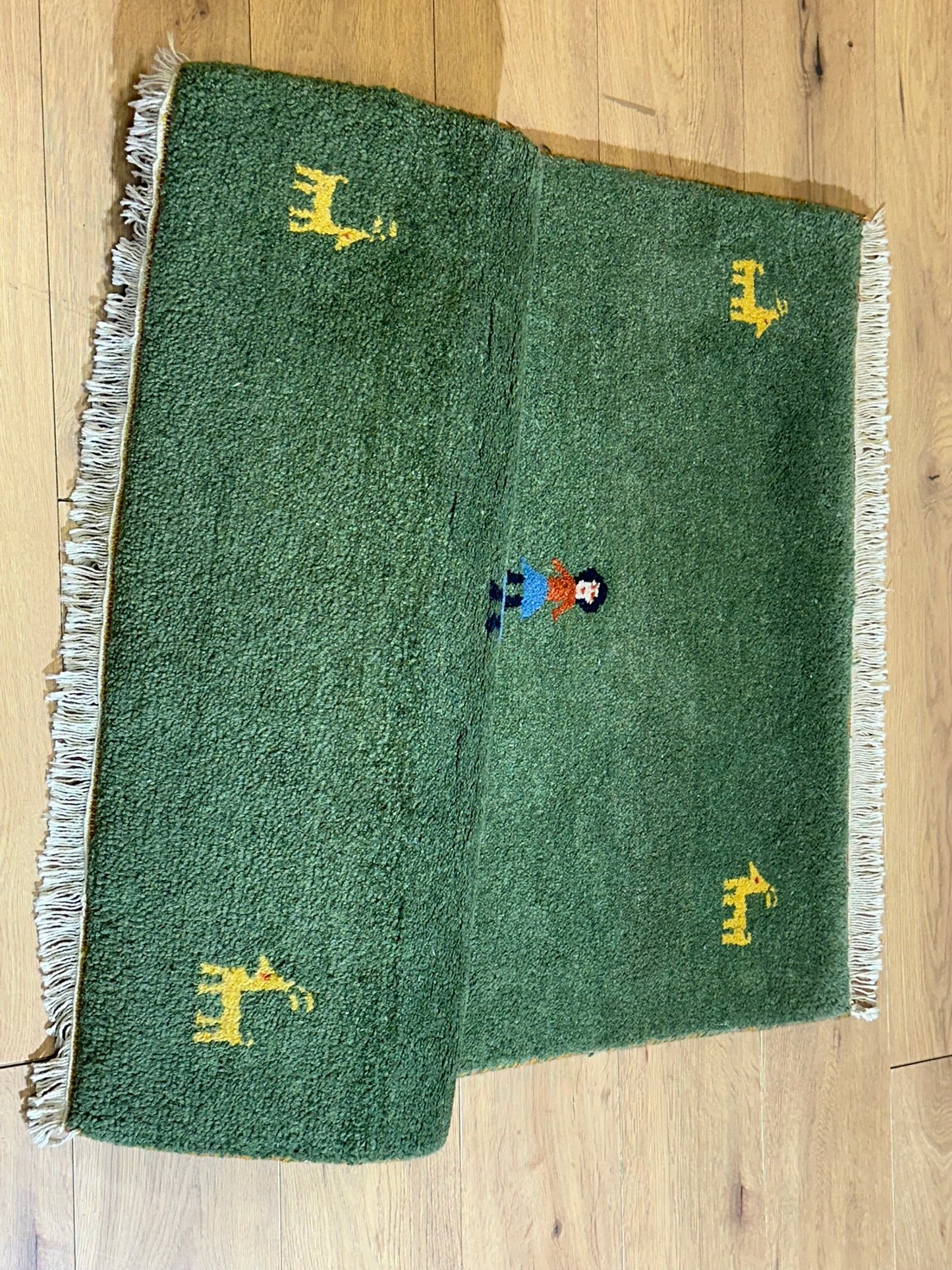 Gabbeh Orientteppich handgeknüpft Indian 160x90 cm