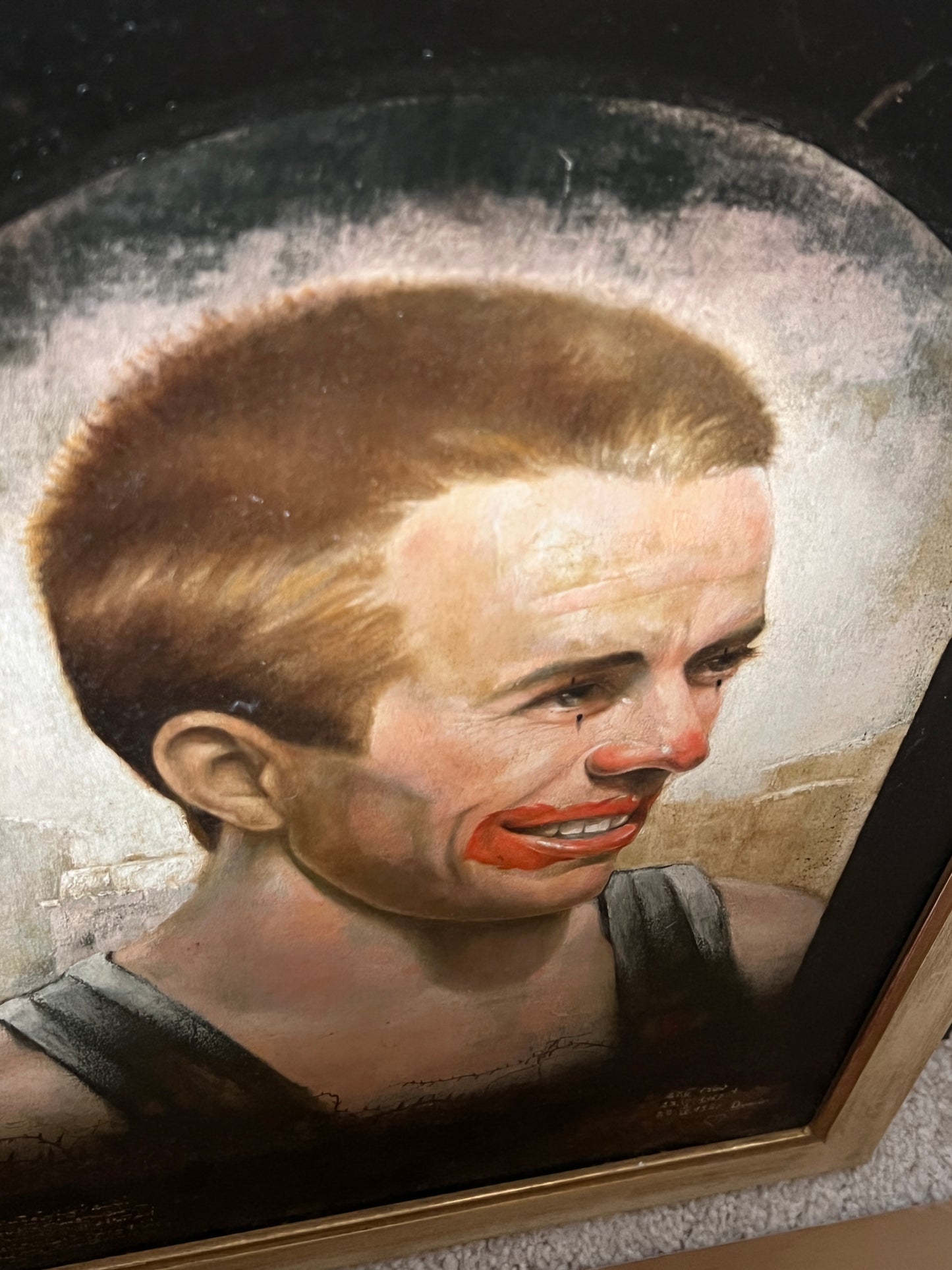 Gemälde "Glücklicher Clown" - 43x33 cm (ohne Rahmen) / 50x40 cm (mit Rahmen)