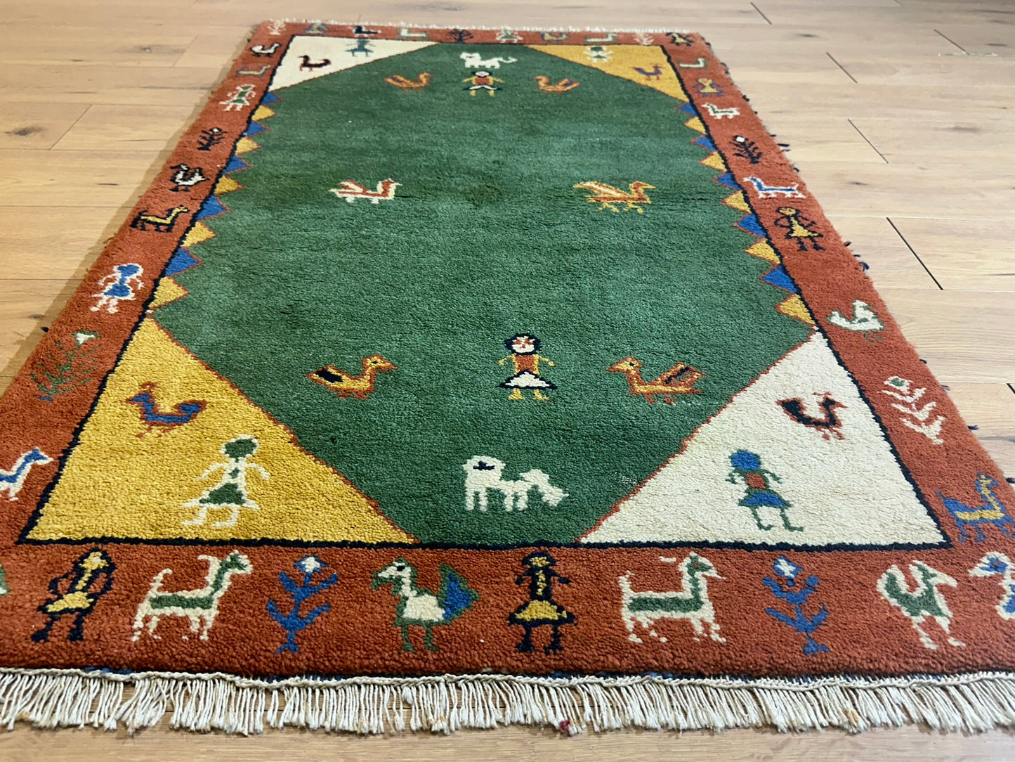 Gabbeh Orientteppich handgeknüpft Indian 160x94 cm