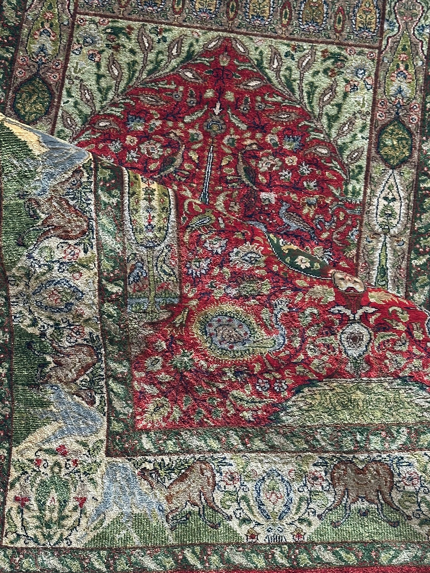 Orientteppich handgeknüpft Hereke 125x78 cm Seide auf Seide