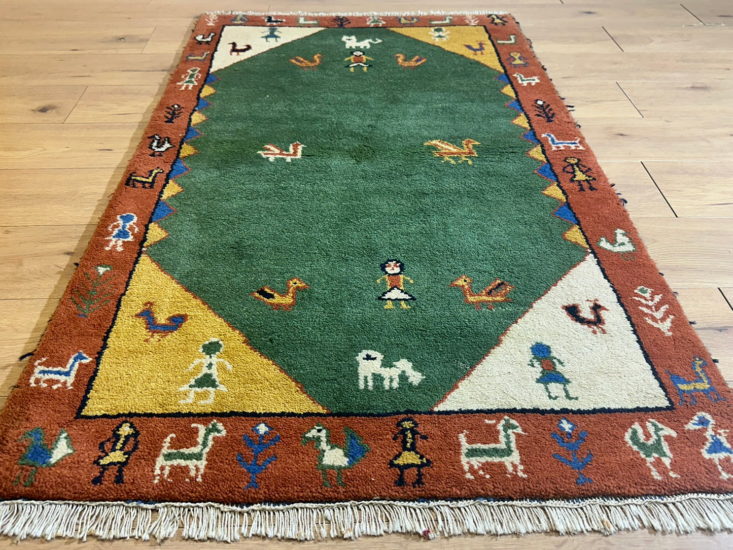 Gabbeh Orientteppich handgeknüpft Indian 160x94 cm