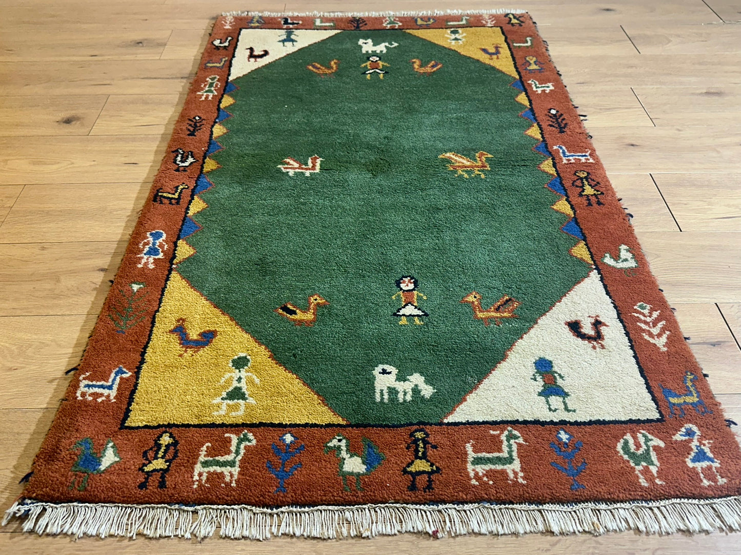 Gabbeh Orientteppich handgeknüpft Indian 160x94 cm