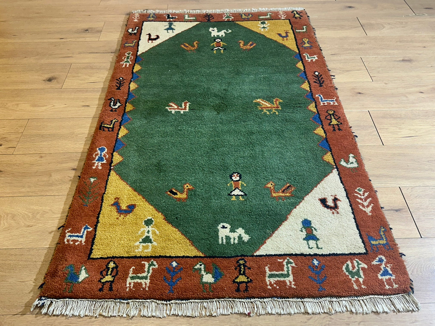 Gabbeh Orientteppich handgeknüpft Indian 160x94 cm