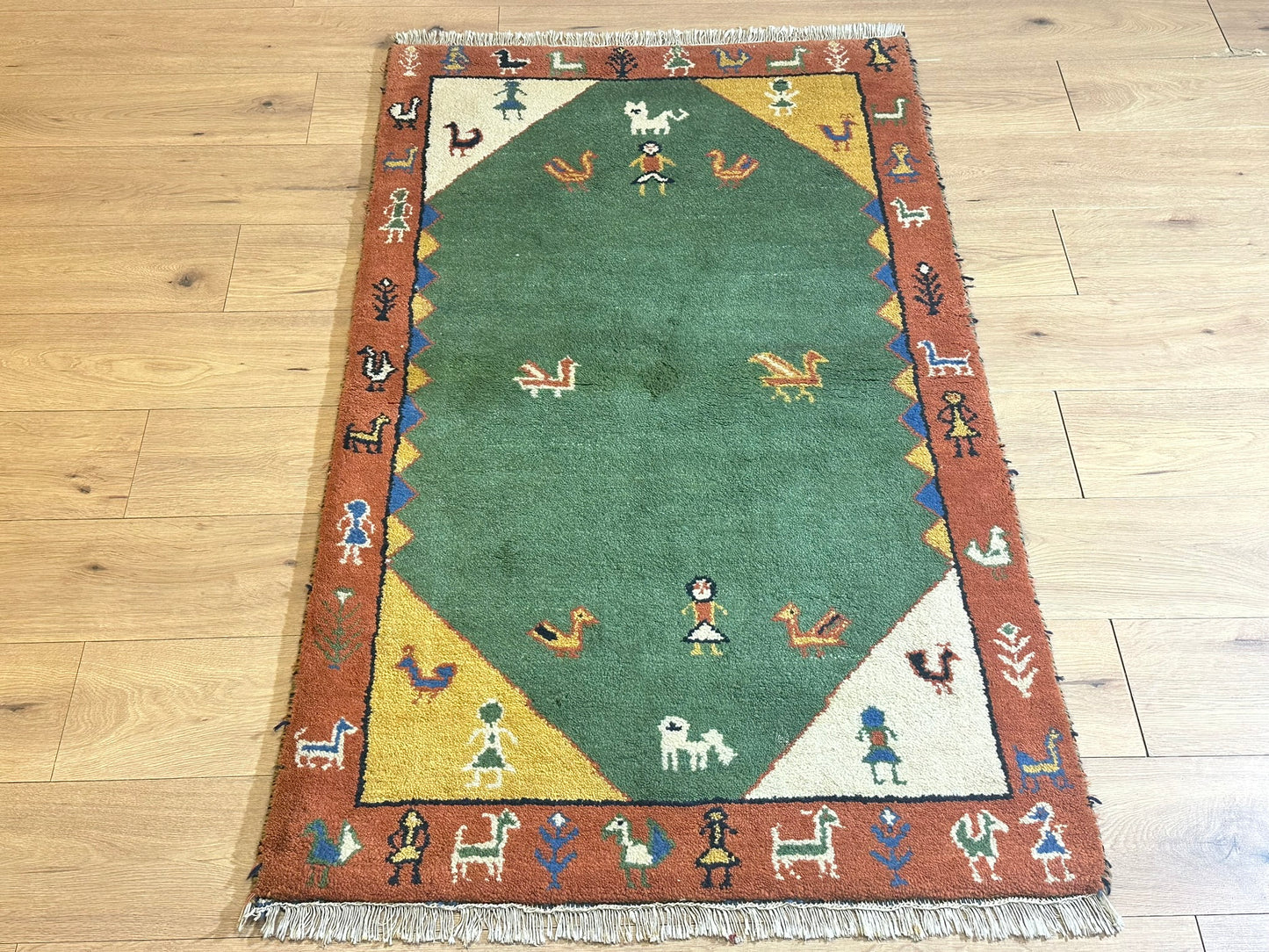 Gabbeh Orientteppich handgeknüpft Indian 160x94 cm