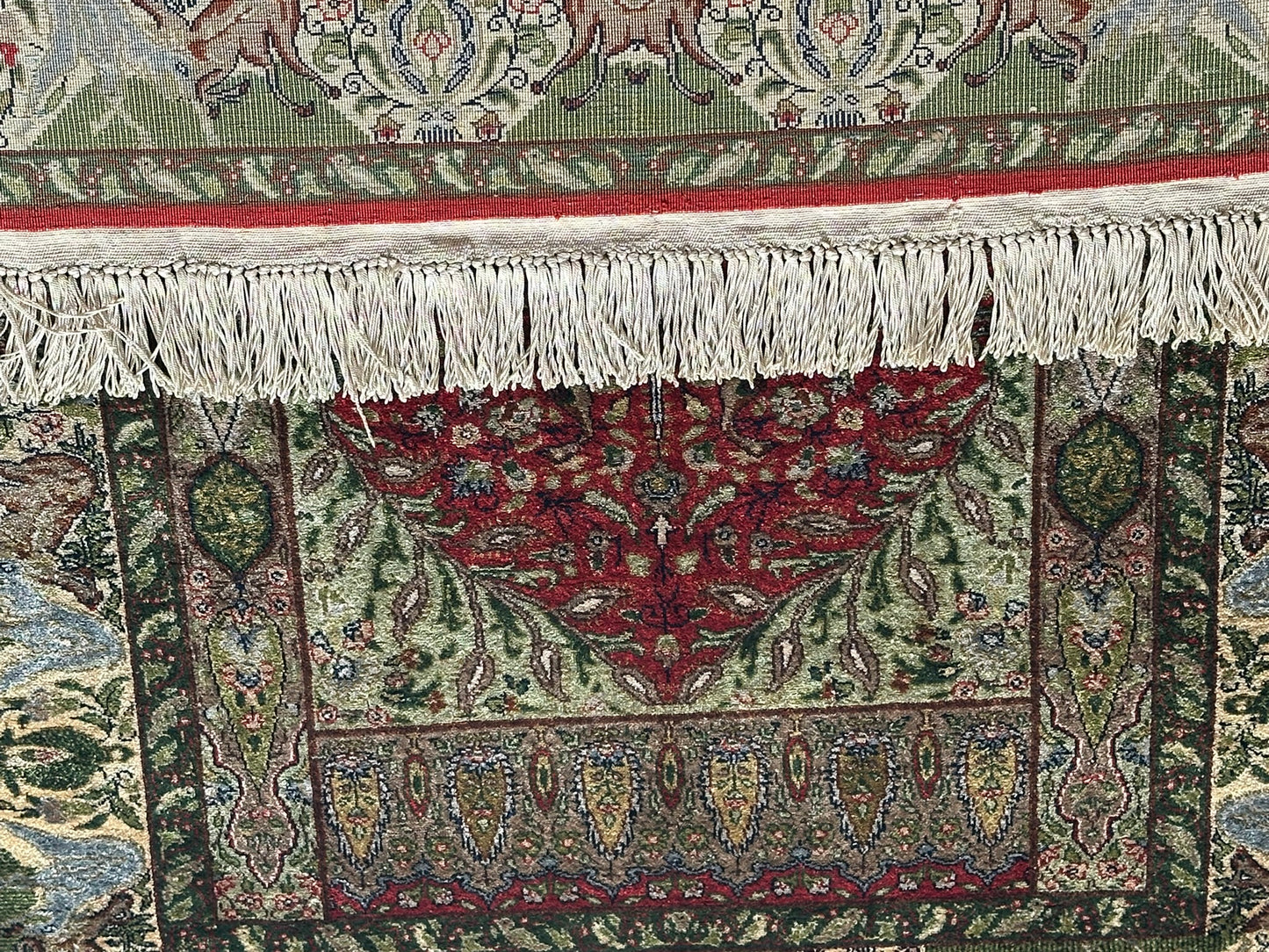 Orientteppich handgeknüpft Hereke 125x78 cm Seide auf Seide